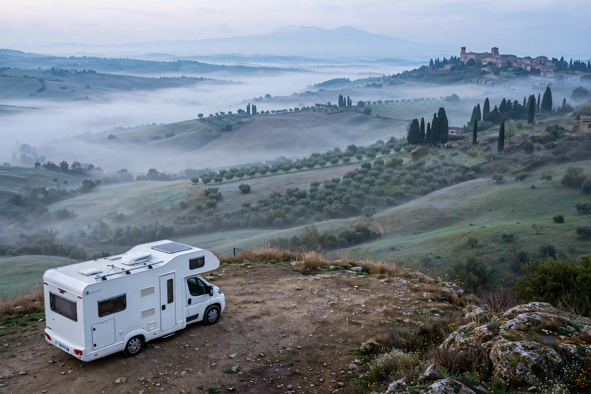 Vita da camper in Toscana, immagine illustrativa (Volterra)